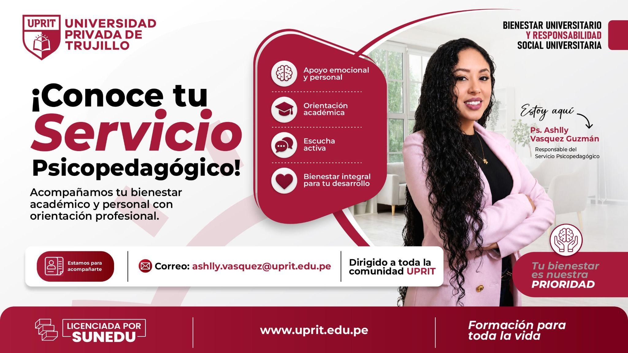Flyer oficial del Servicio Psicopedagógico UPRIT